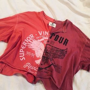 Revice Vintage Split Cropped T Shirt